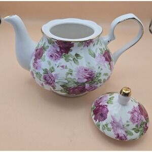 Vintage Tea Pot Pink Rose Pattern Designer Grace China Pottery